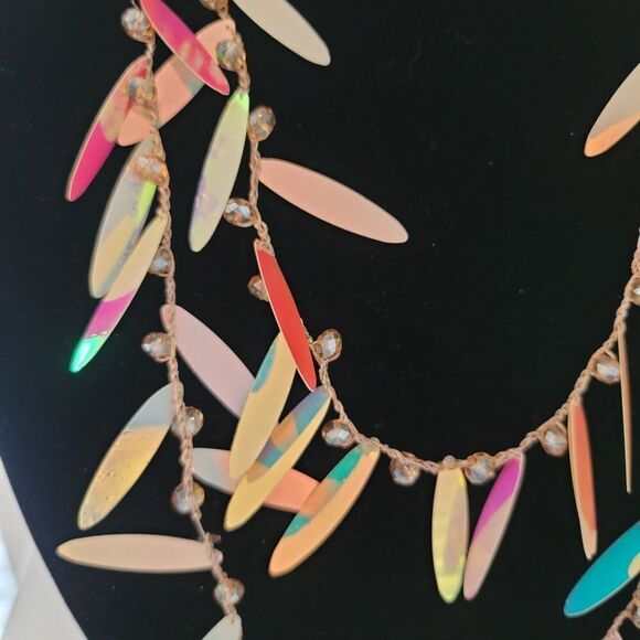 Iridescent Necklace Long Can Be Double Wrapped #0328 - Picture 3 of 10